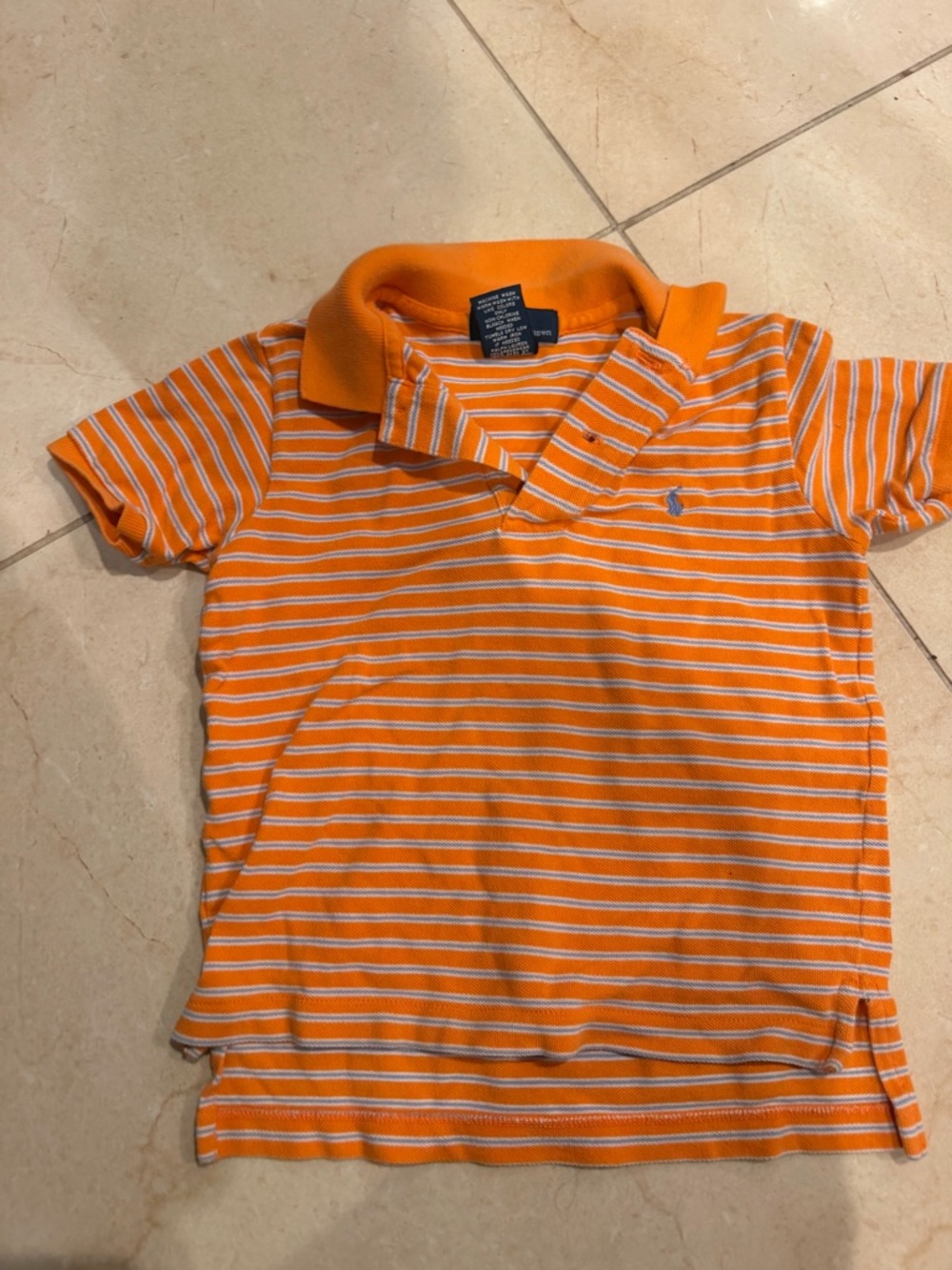 Ralph Lauren Orange & White Striped Polo Shirt for Kids